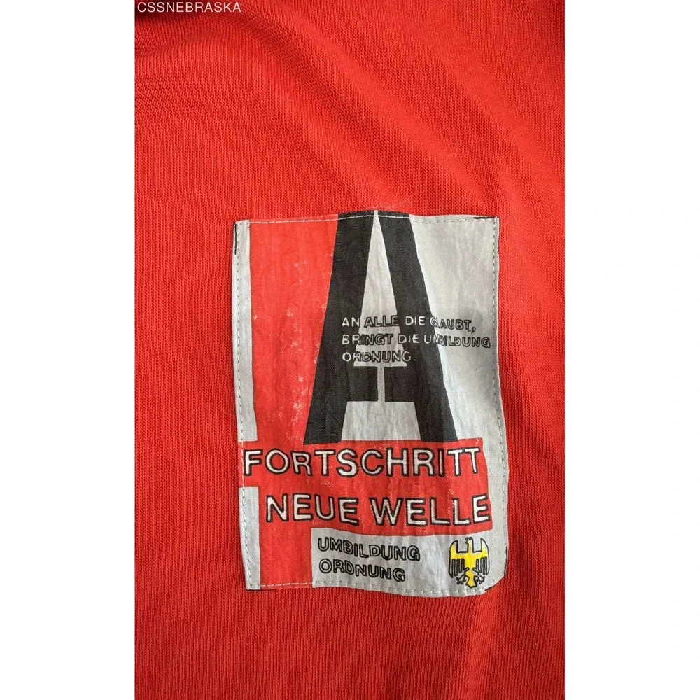 Vintage 80s Adidas Germany Fortschritt Neue Welle Sport Sweatshirt Red Black XL